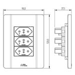 3 Tomadas 2P+T 10A/250Vca Engate Convencional com placa Rapid Branca (39754)