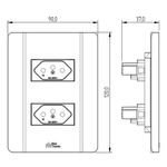 2 Tomadas 2P+T 10A/250Vca Engate Convencional com placa Rapid Branca (39588)