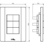 1 Interruptor Simples + 2 Interruptores Paralelos 10A/250Vca Engate Convencional com placa Rapid Preta (85064)