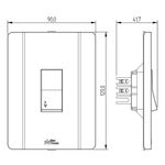 1 Pulsador Campainha 10A/250Vca Engate Convencional com placa Vertical Rapid Preta (85055)