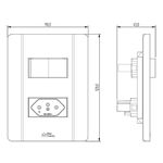1 Interruptor Simples + 1 Tomada 2P+T 10A/250Vca Engate Convencional com placa Rapid Preta (39592)