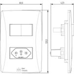1 Interruptor Simples 10A + 1 Tomada 2P+T 20A, 250Vca Engate Convencional com placa Rapid Preta (39593)