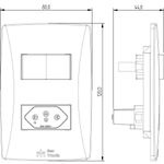 1 Interruptor Paralelo 10A + 1 Tomada 2P+T 20A, 250Vca Engate Convencional com placa Rapid Preta (39595)