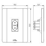 1 Tomada 2P+T 10A/250Vca Engate Convencional com placa Vertical Rapid Preta (39597)