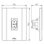 1 Tomada 2P+T 10A/250Vca Engate Rápido com placa Vertical Rapid Preta (39532)