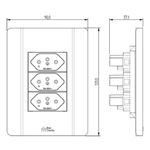 3 Tomadas 2P+T 10A/250Vca Engate Convencional com placa Rapid Preta (39758)