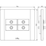 4 Módulos com Conector Coaxial A+V com placa 4X4 Rapid Preta (85031)