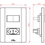 1 Interruptor Simples + 1 Tomada 2P+T 10A/250Vca Engate Convencionalcom placa Prisma (39085)