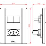 1 Interruptor Simples 10A + Tomada 2P+T 20A, 250Vca Engate Convencional com placa Prisma (39234)
