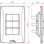 3 Interruptores Simples 10A/250Vca Engate Convencional com placa Petra (81014)