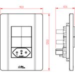 1 Interruptor Simples + 1 Interruptor Paralelo + 1 Tomada 2P+T 10A/250Vca Engate Convencional com placa Prisma (39083)
