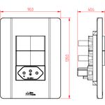 2 Interruptores Paralelos + 1 Tomada 2P+T 10A/250Vca Engate Convencional com placa Prisma (39084)