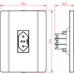 Tomada 2P+T 10A/250Vca Engate Convencional com placa Vertical Prisma (39079)