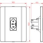 Tomada 2P+T 20A, 250Vca Engate Convencional com placa Vertical Prisma (39081)