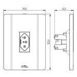 Tomada 2P+T Vermelho 20A, 250Vca Engate Convencional com placa Vertical Prisma (39256)