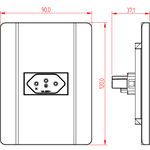 Tomada 2P+T 10A/250Vca Engate Convencional com placa Horizontal Prisma (39078)