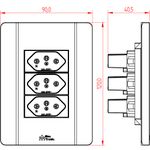 3 Tomadas 2P+T 20A, 250Vca Engate Convencional com placa Prisma (39761)