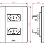 2 Tomadas 2P+T 10A/250Vca Engate Convencional com placa Prisma (39087)