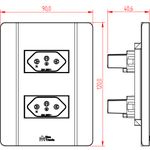 2 Tomadas 2P+T 20A, 250Vca Engate Convencional com placa Prisma (39163)