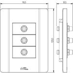 3 Módulos com Conector Coaxial A+V com placa 4X2 Prisma (84050)