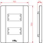 Placa 4X2 para 2 Módulos Distanciados Prisma (83004)
