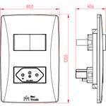 Conjunto 1 Interruptor Paralelo + 1 Tomada 2P+T 10A/250Vca Engate Convencional com placa Petra (39059)