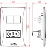 1 Interruptor Paralelo 10A + Tomada 2P+T 20A, 250Vca Engate Convencional com placa Petra (39233)
