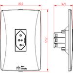 Tomada 2P+T 10A/250Vca Engate Convencional com placa Vertical Petra (39033)
