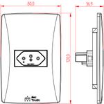 Tomada 2P+T 10A/250Vca Engate Convencional com placa Horizontal Petra (39032)
