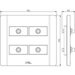 4 Módulos com Conector Coaxial A+V com placa 4X4 Petra (81062)