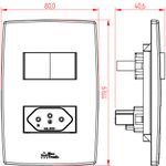 1 Interruptor Simples + 1 Tomada 2P+T 10A/250Vca Engate Convencional com placa Mec-Plus (39695)