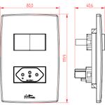 1 Interruptor Paralelo + 1 Tomada 2P+T 10A/250Vca Engate Convencional com placa Mec-Plus (39696)