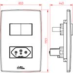 1 Interruptor Simples 10A + Tomada 2P+T 20A, 250Vca Engate Convencional com placa Mec-Plus (39697)