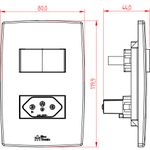 1 Interruptor Paralelo 10A + Tomada 2P+T 20A, 250Vca Engate Convencional com placa Mec-Plus (39698)