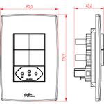 1 Interruptor Simples + 1 Interruptor Paralelo + 1 Tomada 2P+T 10A/250Vca Engate Convencional com placa Mec-Plus (39693)