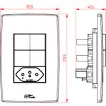 2 Interruptores Paralelo + 1 Tomada 2P+T 10A/250Vca Engate Convencional com placa Mec-Plus (39694)