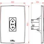 1 Tomada 2P+T 20A, 250Vca Engate Convencional com placa Vertical Mec-Plus (39702)