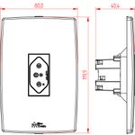 1 Tomada 2P+T 20A, 250Vca Engate Convencional Vermelha com placa Vertical Mec-Plus (39704)