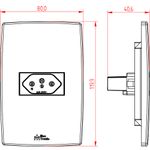 1 Tomada 2P+T 20A, 250Vca Engate Convencional Vermelha com placa Horizontal Mec-Plus (39703)