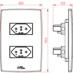 2 Tomadas 2P+T 10A/250Vca Engate Convencional com placa Mec-Plus (39705)