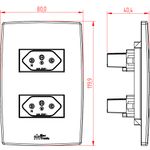2 Tomadas 2P+T 20A, 250Vca Engate Convencional com placa Mec-Plus (39706)