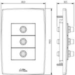 3 Módulos com Conector Coaxial A+V com placa 4X2 Mec-Plus (81140)