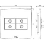 4 Módulos com Conector Coaxial A+V com placa 4X4 Mec-Plus (81141)