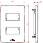 Placa 4X2 para 2 Módulos Distanciados Mec-Plus (82104)