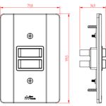 Conjunto Interruptores Duplo Simples 10A/250Vca Engate Convencional com placa Milleniun (21003)