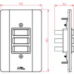 3 Interruptores Simples 10A/250Vca Engate Convencional com placa Milleniun (21006)