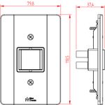 1 Interruptor Bipolar Simples 25A/250Vca Engate Convencional com placa Milleniun (21019)
