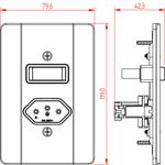 1 Interruptor Simples + Tomada 2P+T 10A/250Vca Engate Convencional com placa Milleniun (39045)
