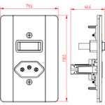 1 Interruptor Simples 10A + 1 Tomada 2P+T 20A/250Vca Engate Convencional com placa Milleniun (39210)
