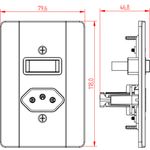 1 Interruptor Paralelo 10A + 1 Tomada 2P+T 20A/250Vca Engate Convencional com placa Milleniun (39212)